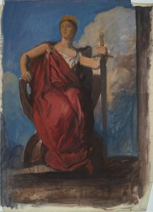 Study for figure of The Genius of Pennsylvania by Edwin Austin Abbey
