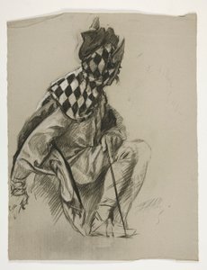 Study of Jester (unused), for the Quest of the Holy Grail (a series of fifteen paintings for the Boston Public Library, completed in 1901) by Edwin Austin Abbey