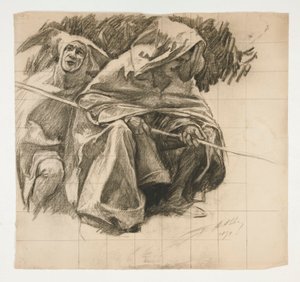 Study of The Fisher King, from The Quest of the Holy Grail (a series of fifteen paintings for the Boston Public Library, completed in 1901) by Edwin Austin Abbey