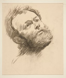 Study of Head of Bearded Man for The Quest of the Holy Grail (series of fifteen paintings for the Boston Public Library, completed in 1901) by Edwin Austin Abbey
