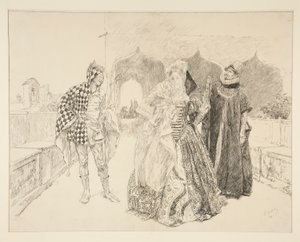 The Clown and Malvolio, Illustration for Act I, Scene V, Twelfth Night by Edwin Austin Abbey