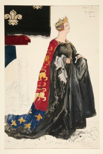 The Queen (in Black), Costume Sketch for Henry Irving by Edwin Austin Abbey