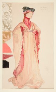 The Queen (in Pink), Costume Sketch for Henry Irving by Edwin Austin Abbey