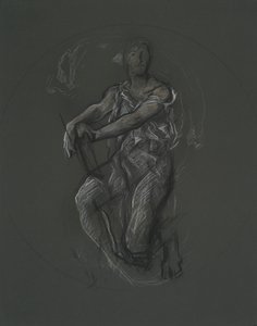 Unidentified figure study for mural project at the Pennsylvania state capitol building, Harrisburg, 1902-1911