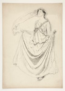 Woman in toga with garlands, sketch for an unidentified Shakespeare play by Edwin Austin Abbey