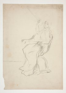 Woman Seated in Chair (recto); Two Unidentified Architectural Sketches (verso)