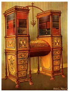 The Sister Inlaid Double Secretaire and Bookcase Cabinet, Sheraton by Edwin Foley