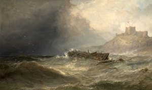 Brig Drifting Ashore off Bamborough, Northumberland, 1875 by Edwin Hayes
