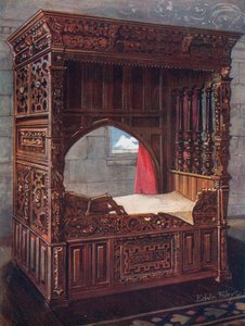 Carved Oak Bedstead of Jeanne D