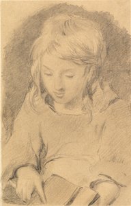 A Young Girl Carding Wool by Edwin Landseer