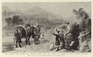 Her Majesty The Queen, the Princess Royal, and the Prince of Wales at Loch Laggan, Scotland by Edwin Landseer