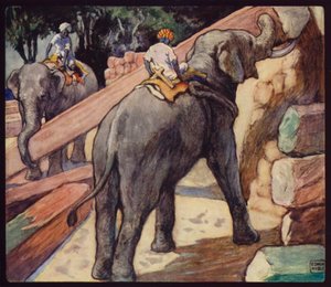 Elephants Piling Teak
