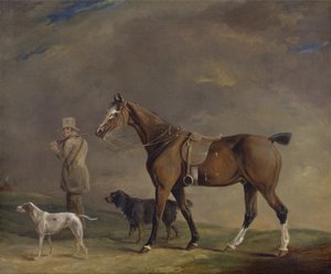 A Sportsman with Shooting Pony and Gun Dogs by Edwin W. Cooper
