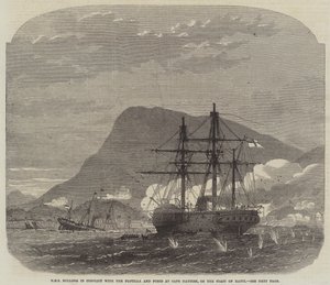 HMS Bulldog in Conflict with the Flotilla and Forts at Cape Haytien, on the Coast of Hayti by Edwin Weedon