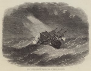 HMS Princess Charlotte in a Heavy Gale off the Cape of Good Hope