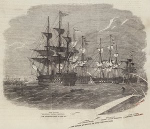 HM Divisional Ships of the Gun-Boat Flotilla, at Moorings off Ryde