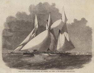 Royal Thames Yacht Club Schooner Match, the Wildfire and Vestal in the Lower Hope by Edwin Weedon