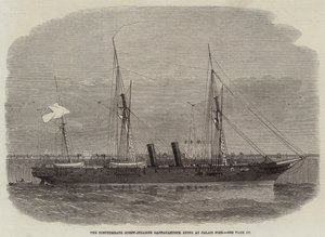 The Confederate Screw-Steamer Rappahannock lying at Calais Pier by Edwin Weedon