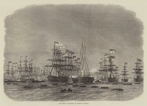 The Fleet of Ironclads at Portland Harbour by Edwin Weedon