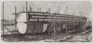 The Great Eastern Steam-Ship Building on the Stocks, Millwall, 22,500 Tons Burden