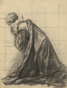 Woman Praying, Sketch for Signing of the Compact in the Cabin of the Mayflower