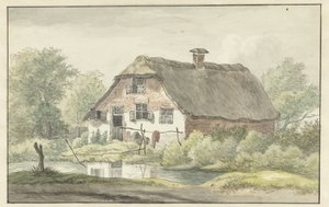 Farmhouse with Thatched Roof by Egbert van Drielst