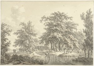 Tree-Rich Landscape with Small Groups of Figures by Egbert van Drielst