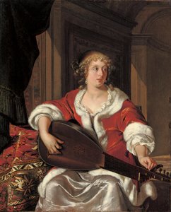 A Young Lady Tuning Her Lute