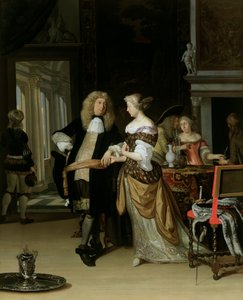 The Betrothal: A Young Couple in an Elegant Interior, 1678