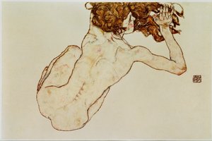 Crouching Nude, Back View by Egon Schiele