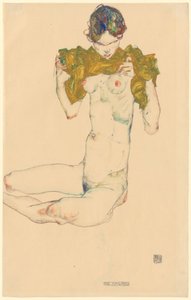 The Virgin [recto]; Untitled [Head Study, verso] by Egon Schiele