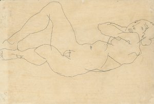 Female Nude with Hands Behind Head, 1914 by Egon Schiele