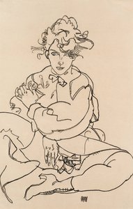 Girl sitting with spread legs, 1918