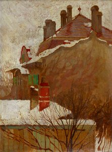 Houses in Winter View from the Studio