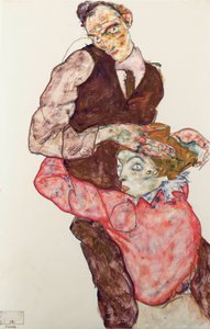 Loving couple by Egon Schiele