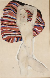 Nude Against Coloured Material