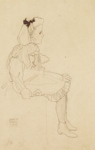 Seated Girl with a Bow in Her Hair