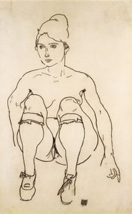 Seated Nude with Shoes and Stockings