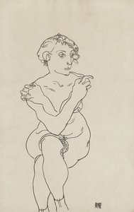 Seated female nude, arms and legs crossed