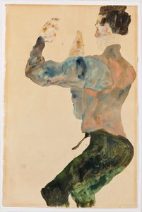 Self-Portrait with Raised Arms, Back View