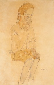 Sitting Boy by Egon Schiele