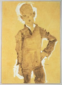 Standing Boy, Left Hand on Hip by Egon Schiele
