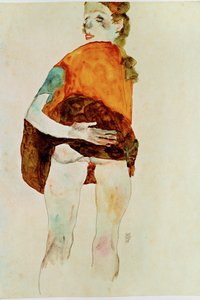 Standing Girl with Raised Skirt