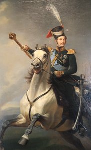 Portrait of the Tsesarevich Alexander Nikolaevich on Horseback, 1850s by Egor Botman