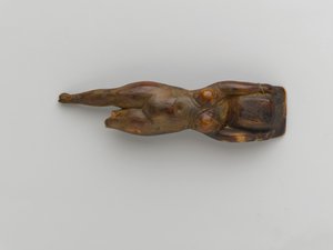 Toilet Dish Held by a Figure of a Woman Floating, from Saqqara