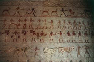 Beni-Hasan Necropolis. Tomb of Amenemhat (detail) by Egyptian 12th Dynasty