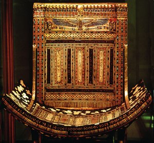 Ceremonial Chair of Tutankhamun, Detail of the Curved Seat and Back, New Kingdom by Egyptian 18th Dynasty