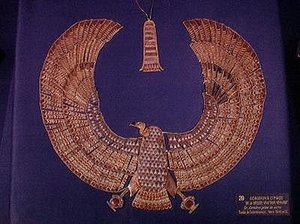 Collar in the form of the vulture goddess Nekhbet, from the tomb of Tutankhamun, New Kingdom