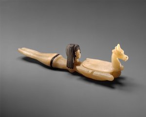 Cosmetic Spoon in the Shape of Swimming Woman Holding a Dish, c. 1390–1352 BC