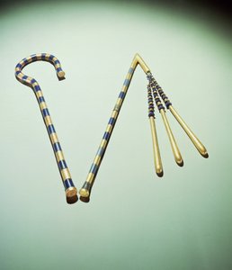 Crook and flail, from the Tomb of Tutankhamun (c.1370-1352 BC) New Kingdom
